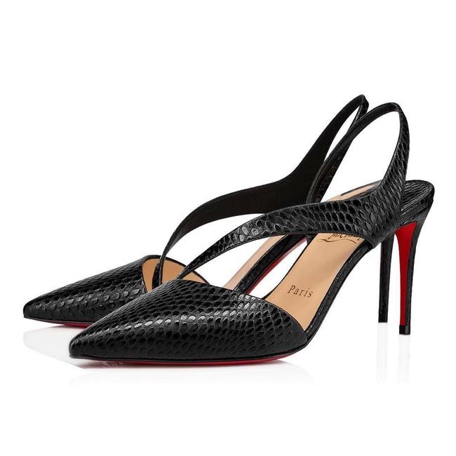 Christian Louboutin Black Leather Brandina Jurassic Pumps